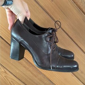 Brown Leather Women's Dress Heels